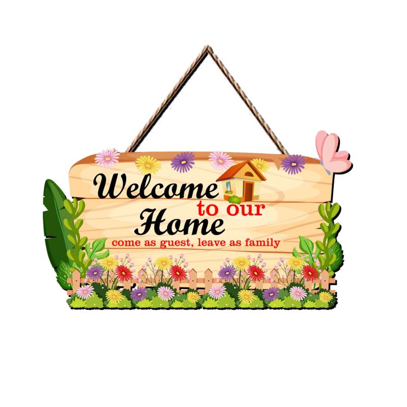 Welcome To Our Home Wooden Wall Hanging Decorative Items for Home Decor | Living Room | Modern House Decoration Item For Gift